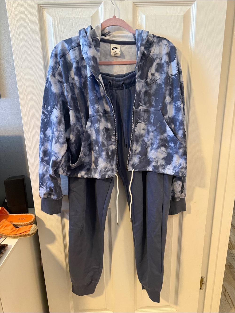 Nike Blue Tie-Dye Zip Hoodie and Navy Jogger Set